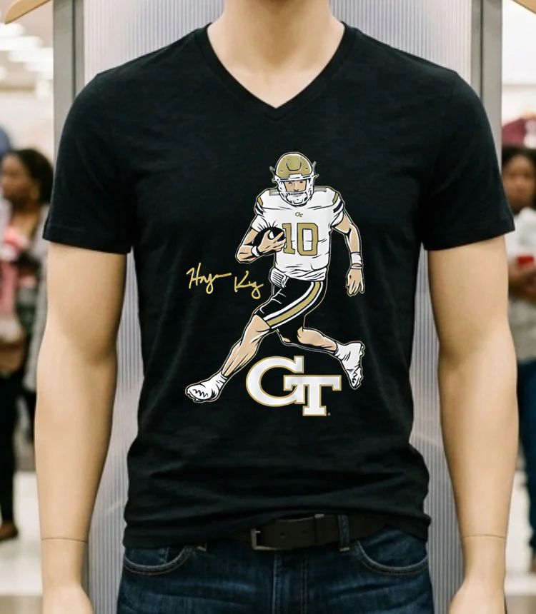 Haynes King Superstar Pose Georgia Tech Football Shirt - balck-shirt Haynes King Superstar Pose Georgia Tech Football Shirt Balck Shirt