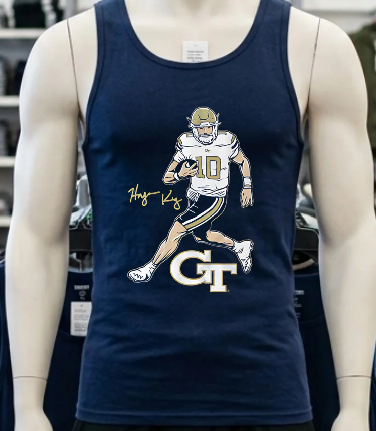 Haynes King Superstar Pose Georgia Tech Football Shirt Navy Shirt