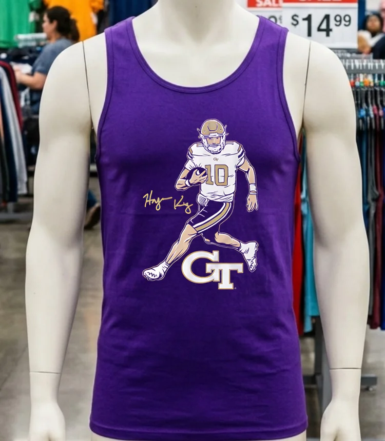 Haynes King Superstar Pose Georgia Tech Football Shirt - purple-shirt Haynes King Superstar Pose Georgia Tech Football Shirt Purple Shirt