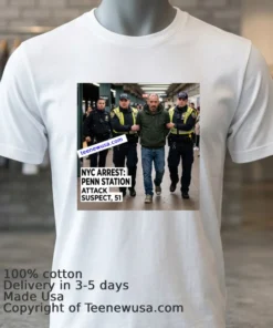 Hector De Leon 51 Years Old Is Accused Of Randomly Attacking Five People With A Knife At Penn Station In New York T Shirt White T Shirt 3
