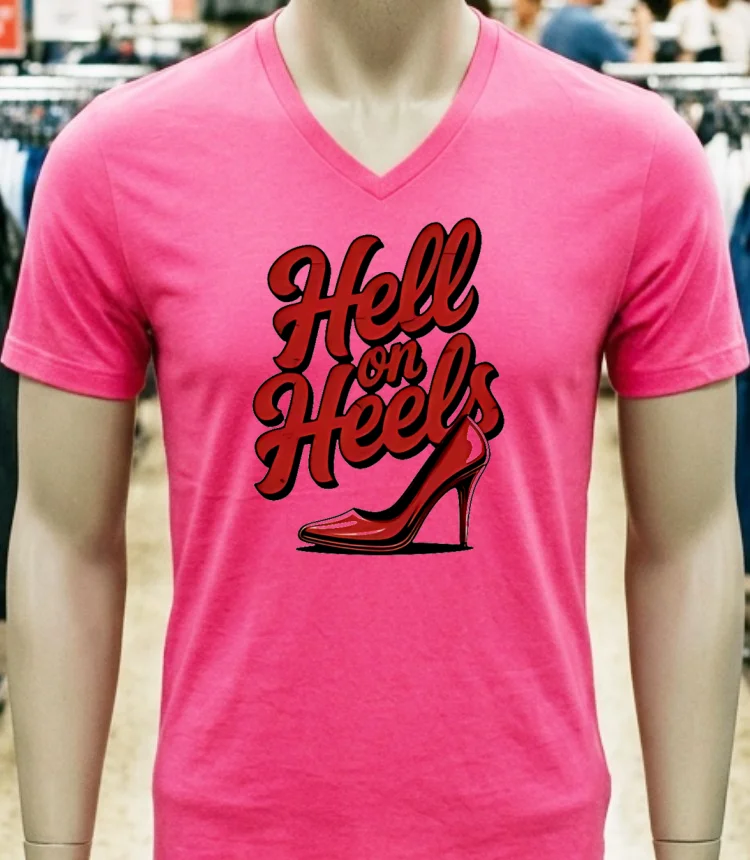 Hell On Heels Shirt - pink-t-shirt Hell On Heels Shirt Pink T Shirt