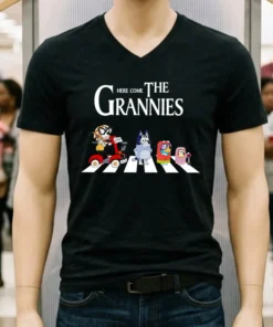 Here Come The Grannies Tee Blue Dog Grannies Cute Shirt