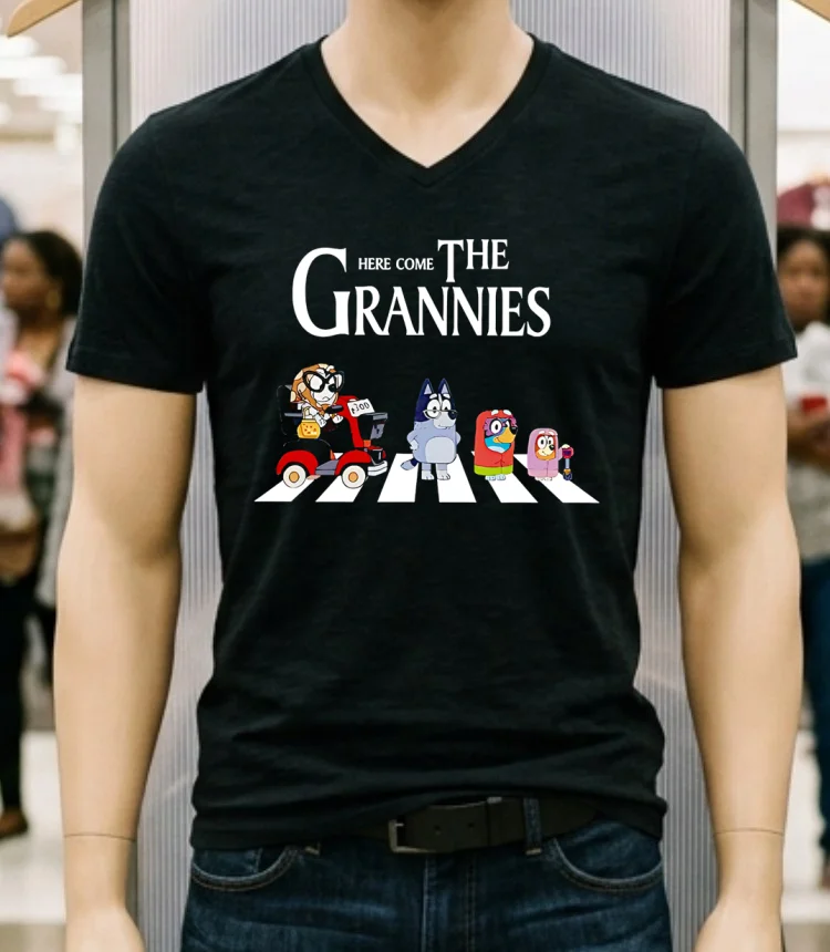 Here Come The Grannies Tee Blue Dog Grannies Cute Shirt - balck-shirt Here Come The Grannies Tee Blue Dog Grannies Cute Shirt Balck Shirt