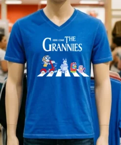 Here Come The Grannies Tee Blue Dog Grannies Cute Shirt