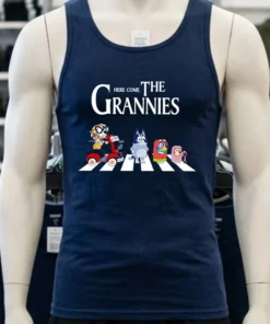 Here Come The Grannies Tee Blue Dog Grannies Cute Shirt Navy Shirt