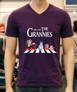 Here Come The Grannies Tee Blue Dog Grannies Cute Shirt