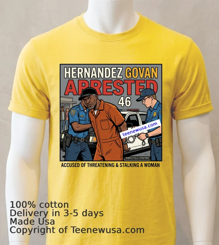Herner Govan 46 Has Also Been Arrested By Police T Shirt - yellow-t-shirt Herner Govan 46 Has Also Been Arrested By Police T Shirt Yellow T Shirt
