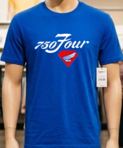 Honda 750 Four Emblem Shirt Blue Shirt