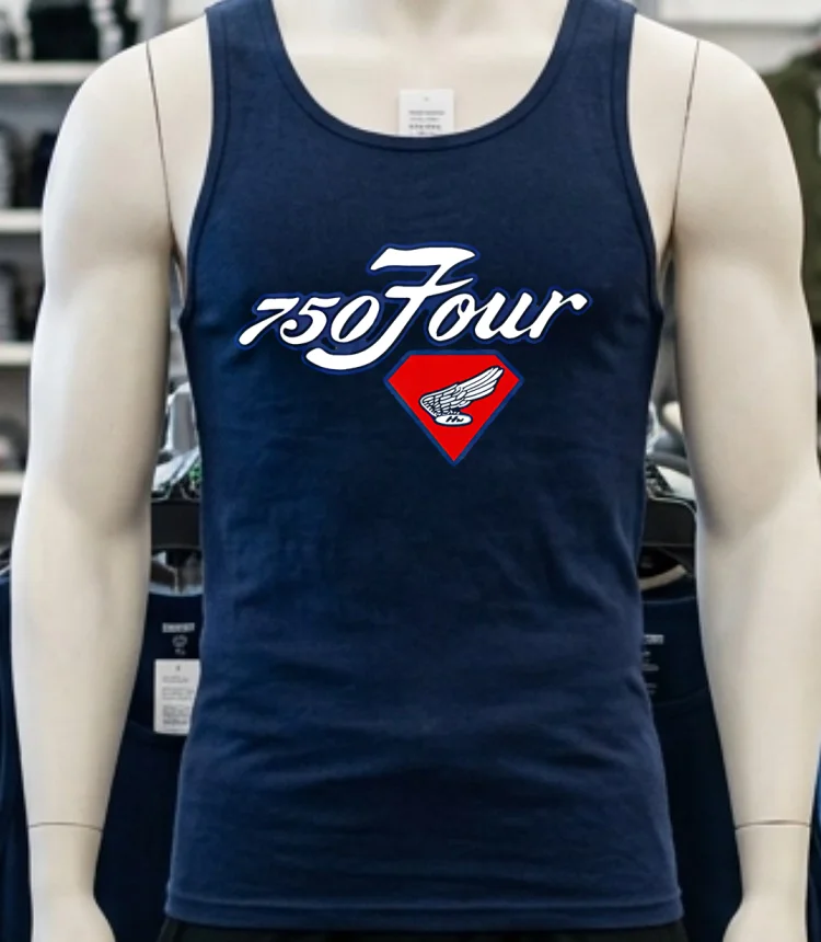 Honda 750 Four Emblem Shirt - navy-shirt Honda 750 Four Emblem Shirt Navy Shirt