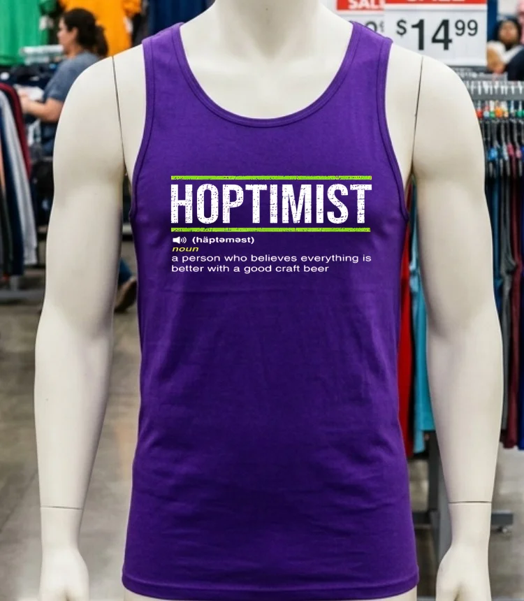 Hoptimist Definition Craft Beer Shirt Purple Shirt