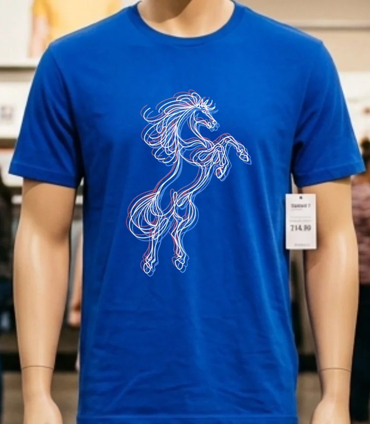 Horse 3D 2026 Shirt - blue-shirt Horse 3d 2026 Shirt Blue Shirt