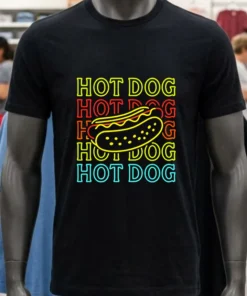 Hot Dog Fashion Neon Design Shirt