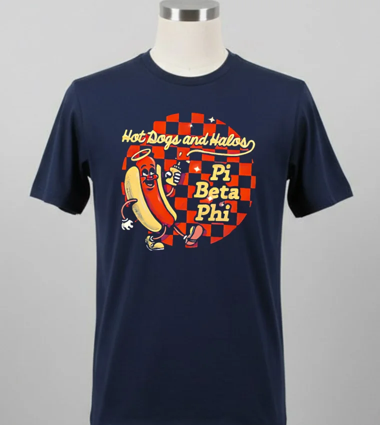 Hot Dogs And Halos Pi Beta Phi Shirt - balck-shirt Hot Dogs And Halos Pi Beta Phi Shirt Balck Shirt 2