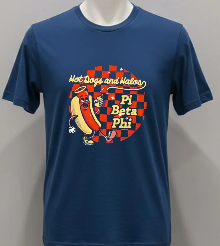 Hot Dogs And Halos Pi Beta Phi Shirt - navy-shirt Hot Dogs And Halos Pi Beta Phi Shirt Navy Shirt