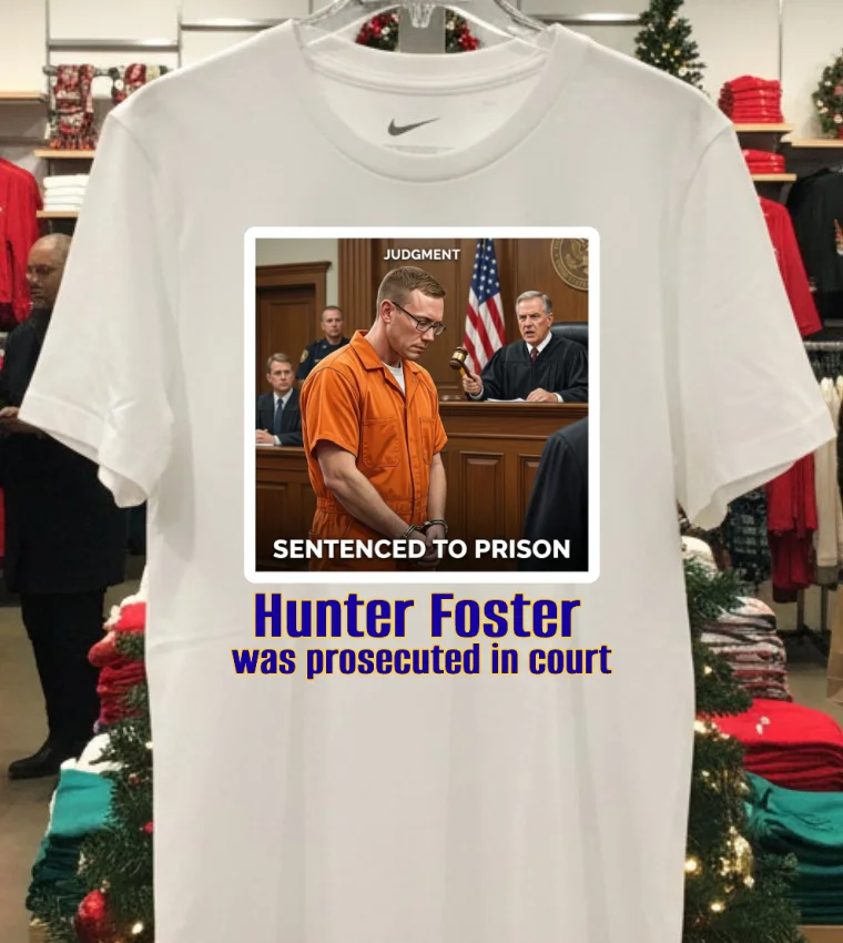 Hunter Foster Was Prosecuted In Court T Shirt - white-t-shirt Hunter Foster Was Prosecuted In Court T Shirt White T Shirt
