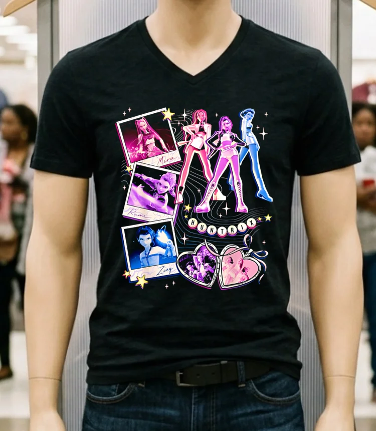Huntrix Graphic Design Style Shirt - balck-shirt Huntrix Graphic Design Style Shirt Balck Shirt