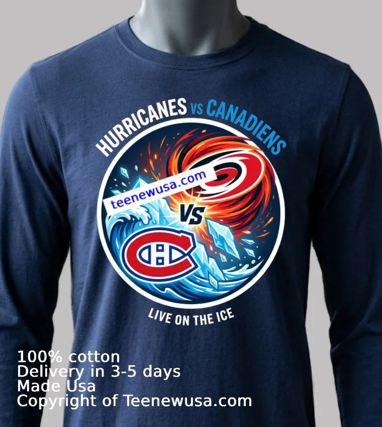 Hurricanes Vs Canadiens Nhl Sport T Shirt Navy Shirt