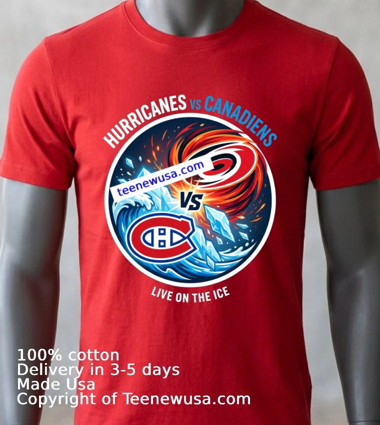Hurricanes Vs Canadiens Nhl Sport T Shirt - red-shirt Hurricanes Vs Canadiens Nhl Sport T Shirt Red Shirt
