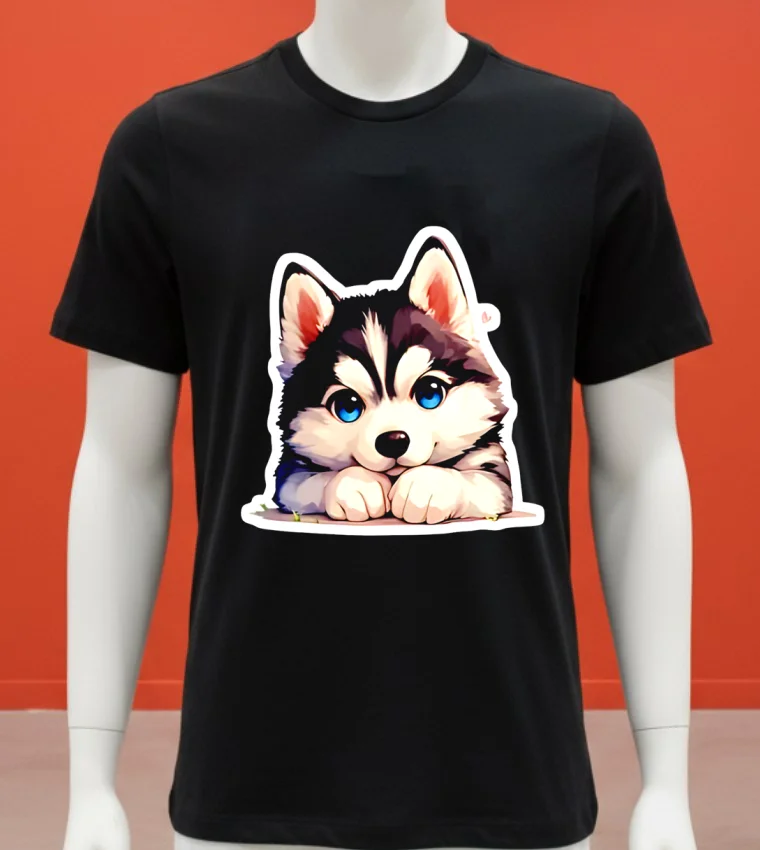 Husky Dog Cute Shirt - balck-shirt Husky Dog Cute Shirt Balck Shirt 1