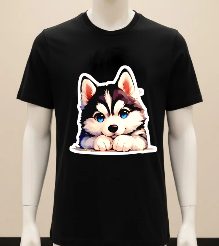 Husky Dog Cute Shirt - balck-shirt Husky Dog Cute Shirt Balck Shirt