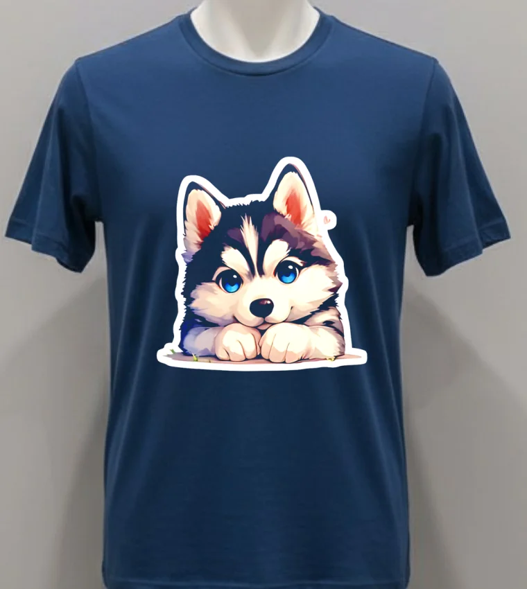 Husky Dog Cute Shirt - navy-shirt Husky Dog Cute Shirt Navy Shirt