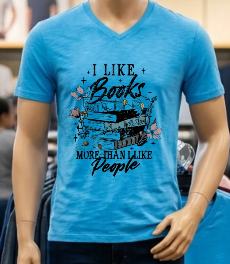 I Like Books More Than I Like People Shirt - blue-shirt I Like Books More Than I Like People Shirt Blue Shirt