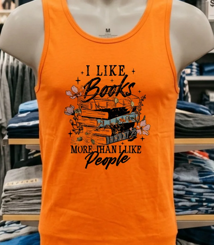 I Like Books More Than I Like People Shirt - orange-shirt I Like Books More Than I Like People Shirt Orange Shirt