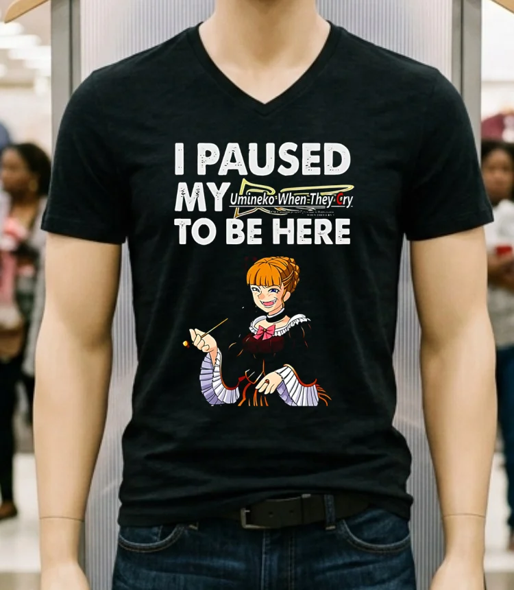 I Paused My Umineko When They Cry To Be Here Shirt - balck-shirt I Paused My Umineko When They Cry To Be Here Shirt Balck Shirt