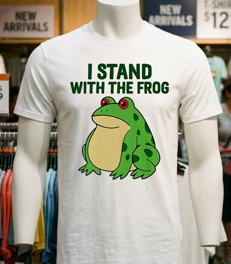 I Stand With The Frog Green Shirt - white-t-shirt I Stand With The Frog Green Shirt White T Shirt 1
