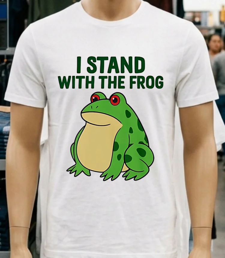 I Stand With The Frog Green Shirt - white-t-shirt I Stand With The Frog Green Shirt White T Shirt