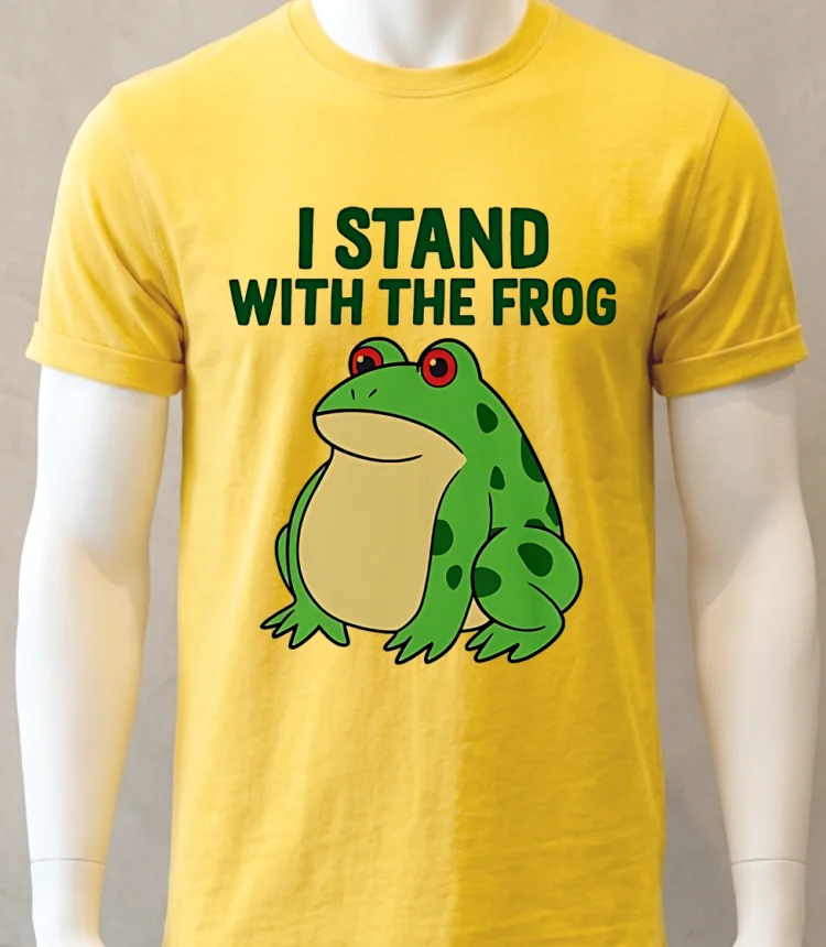 I Stand With The Frog Green Shirt - yellow-t-shirt I Stand With The Frog Green Shirt Yellow T Shirt