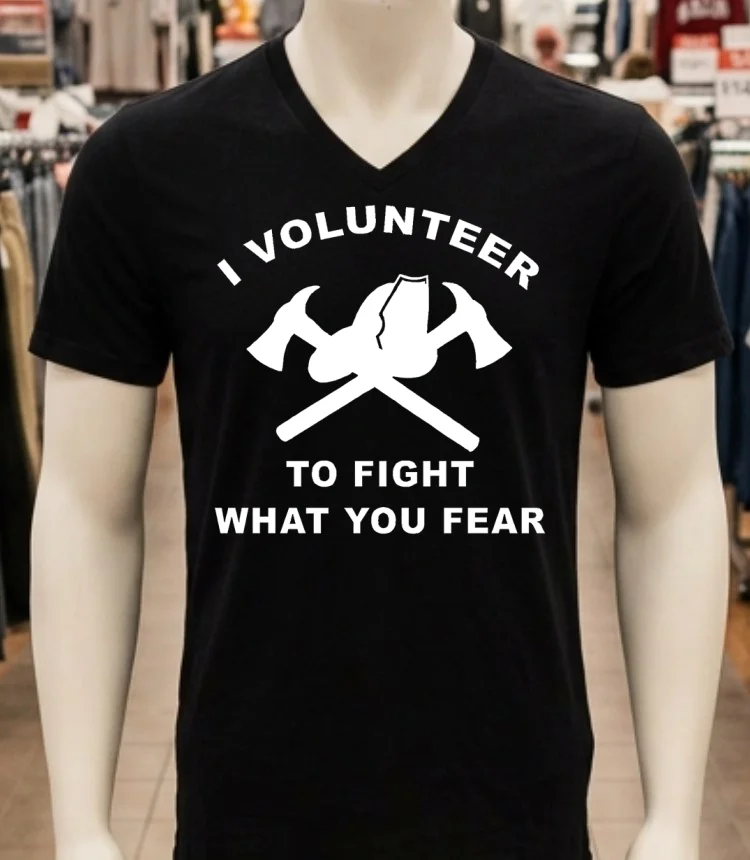 I Volunteer To Fight What Fear Shirt Balck Shirt 1