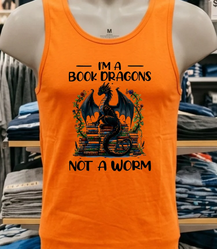 I M A Book Dragons Not A Worm Book Shirt - orange-shirt Im A Book Dragons Not A Worm Book Shirt Orange Shirt