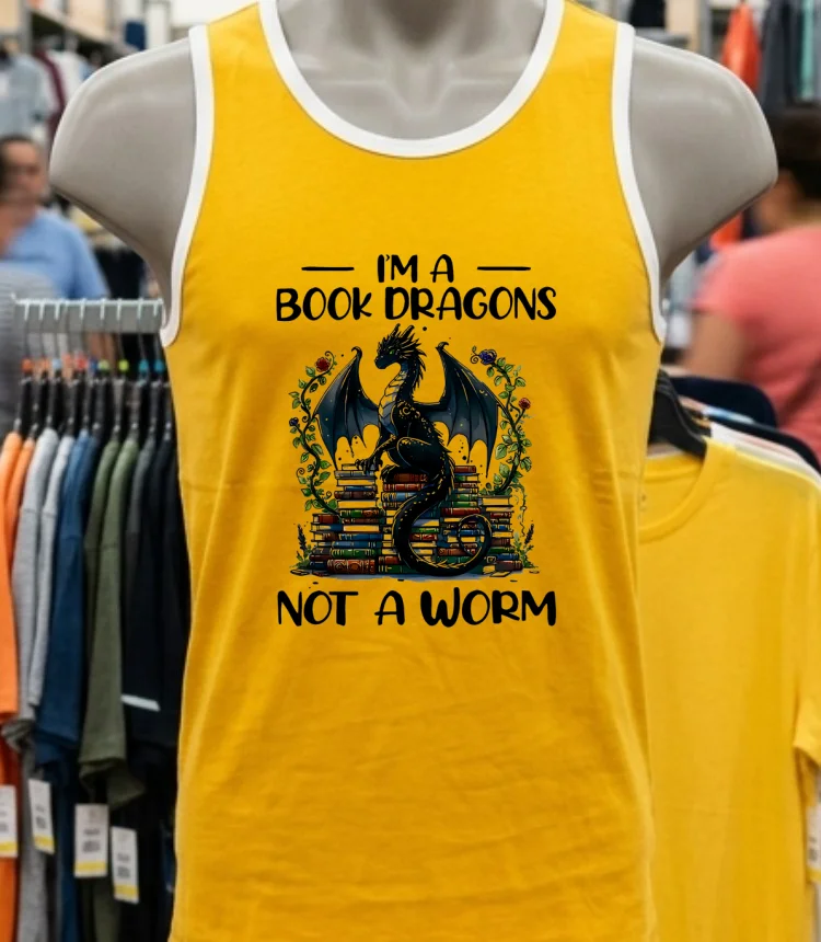 I M A Book Dragons Not A Worm Book Shirt - yellow-t-shirt Im A Book Dragons Not A Worm Book Shirt Yellow T Shirt