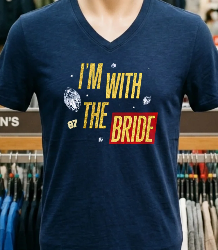 Im With The Bride Kansas City Chiefs Shirt Navy Shirt