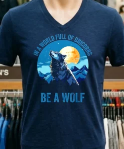 In A World Full Of Unicorns Be A Wolf Shirt