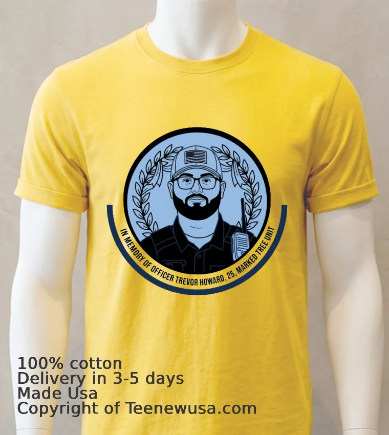In Memory Of Officer Trevor Howard, 25, Of The Marked Tree Unit T Shirt - yellow-t-shirt In Memory Of Officer Trevor Howard 25 Of The Marked Tree Unit T Shirt Yellow T Shirt 1