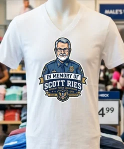 In Memory Of Scott Ries (54), A Police Officer With The Rittman Police Department In Ohio T Shirt