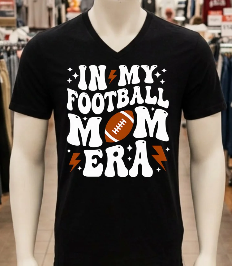 In My Football Mom Era Football Season Game Day Shirt Balck Shirt 1