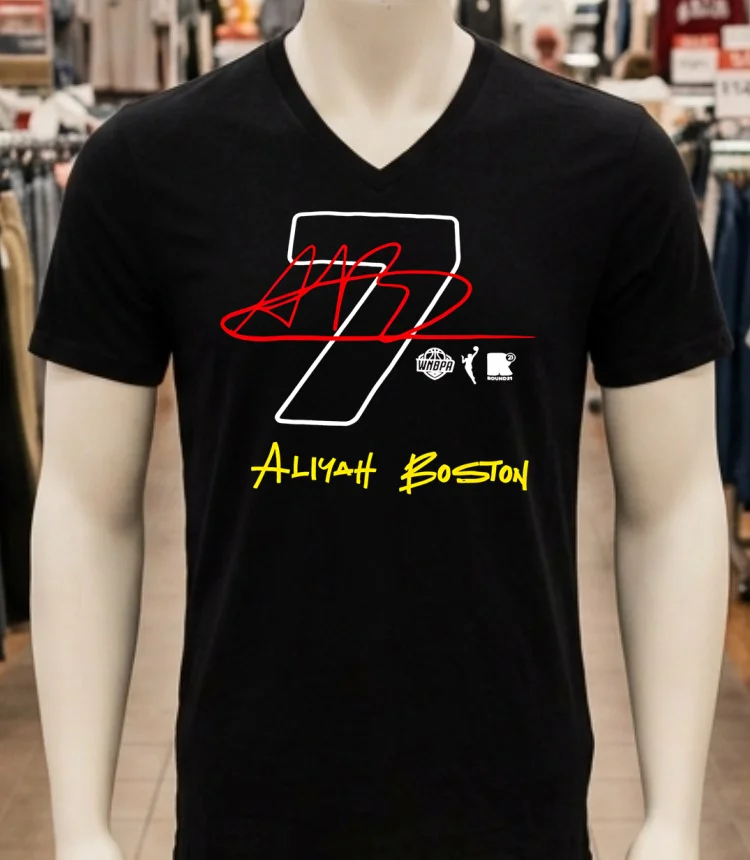 Indiana Fever Aliyah Boston 7 Signature Shirt - balck-shirt Indiana Fever Aliyah Boston 7 Signature Shirt Balck Shirt 1