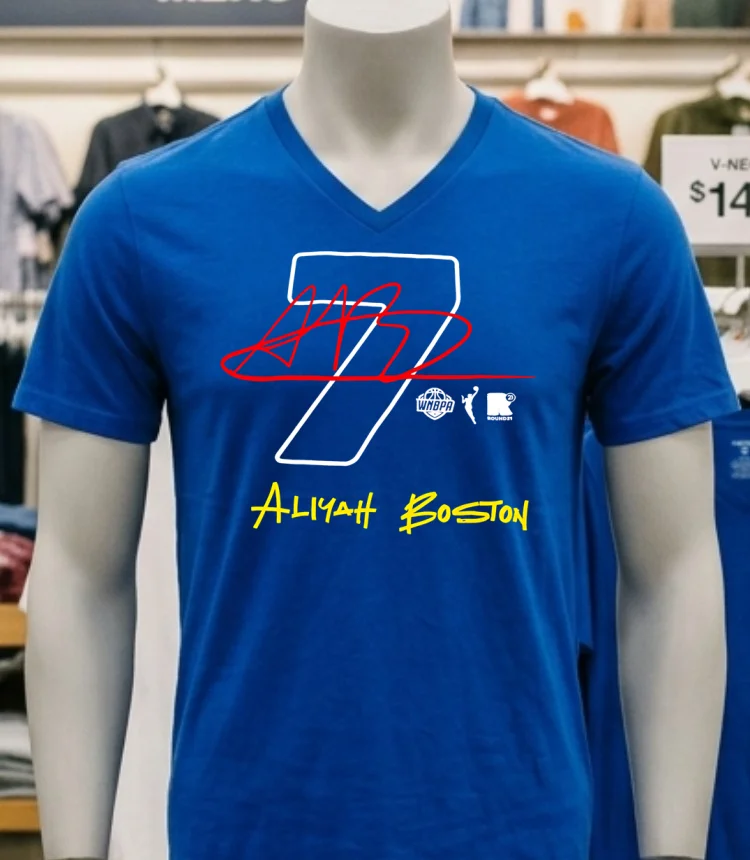 Indiana Fever Aliyah Boston 7 Signature Shirt - navy-shirt Indiana Fever Aliyah Boston 7 Signature Shirt Navy Shirt 1
