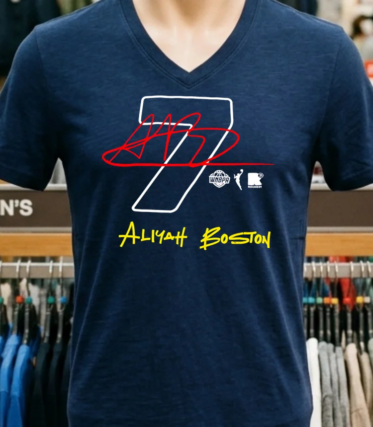 Indiana Fever Aliyah Boston 7 Signature Shirt Navy Shirt