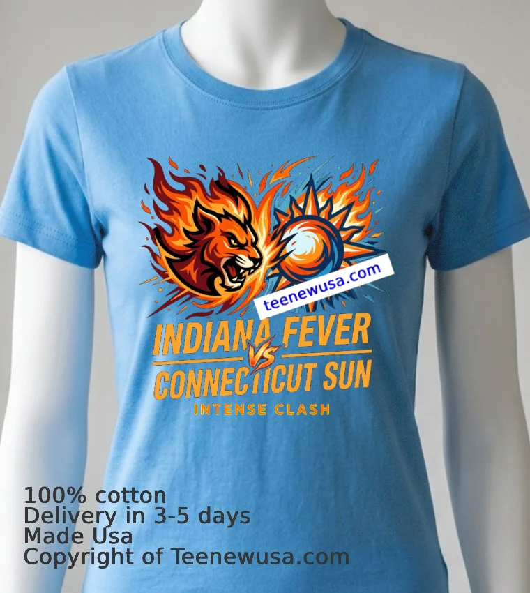 Indiana Fever Vs Connecticut Sun At Gainbridge Fieldhouse Wnba Sport T Shirt - blue-shirt Indiana Fever Vs Connecticut Sun At Gainbridge Fieldhouse Wnba Sport T Shirt Blue Shirt