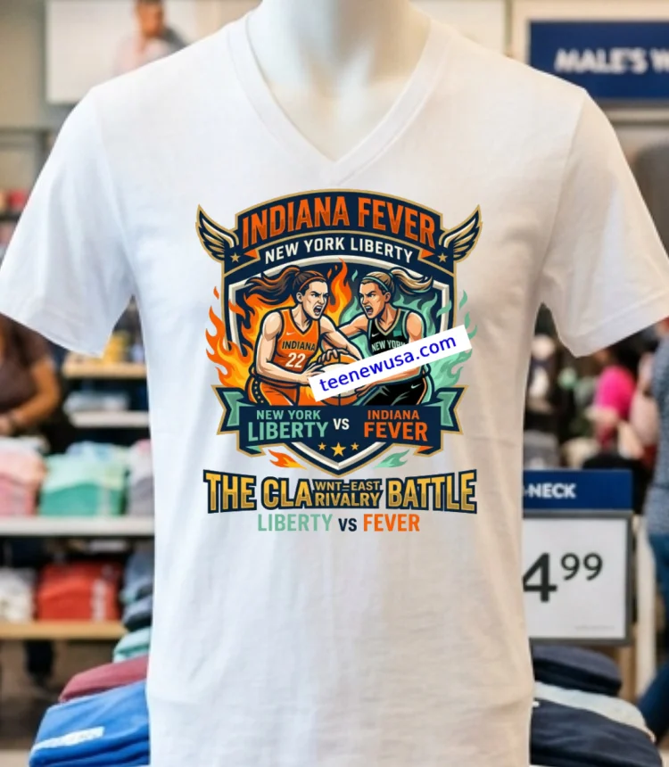 Indiana Fever Vs New York Liberty Wnba Sport T Shirt - white-t-shirt Indiana Fever Vs New York Liberty Wnba Sport T Shirt White T Shirt 1