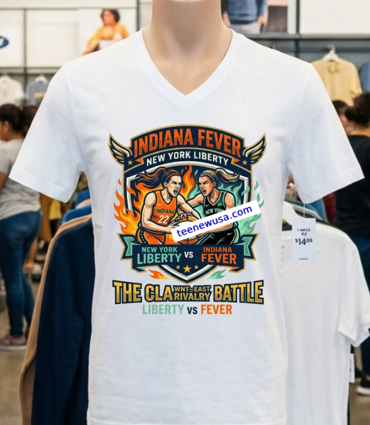 Indiana Fever Vs New York Liberty Wnba Sport T Shirt - white-t-shirt Indiana Fever Vs New York Liberty Wnba Sport T Shirt White T Shirt 2