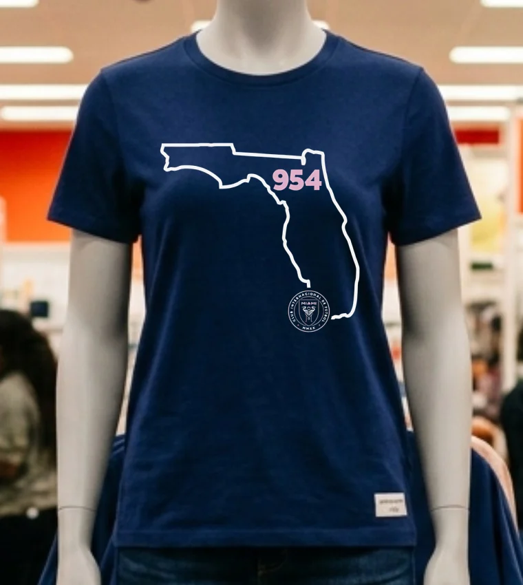 Inter Miami Cf 954 Area Code State Shirt Navy Shirt 1