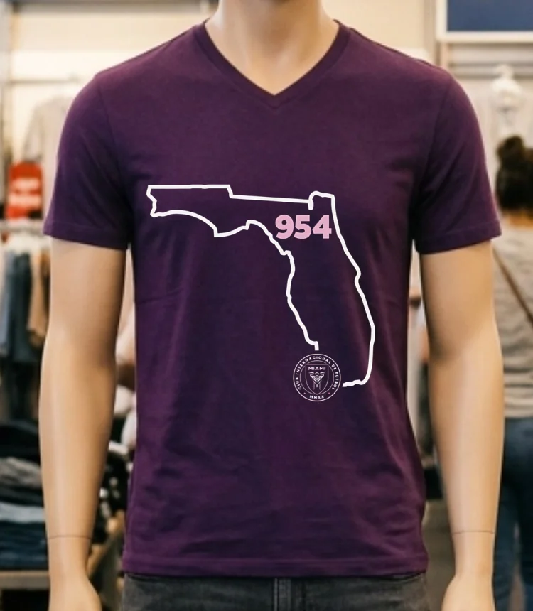 Inter Miami Cf 954 Area Code State Shirt - purple-shirt Inter Miami Cf 954 Area Code State Shirt Purple Shirt