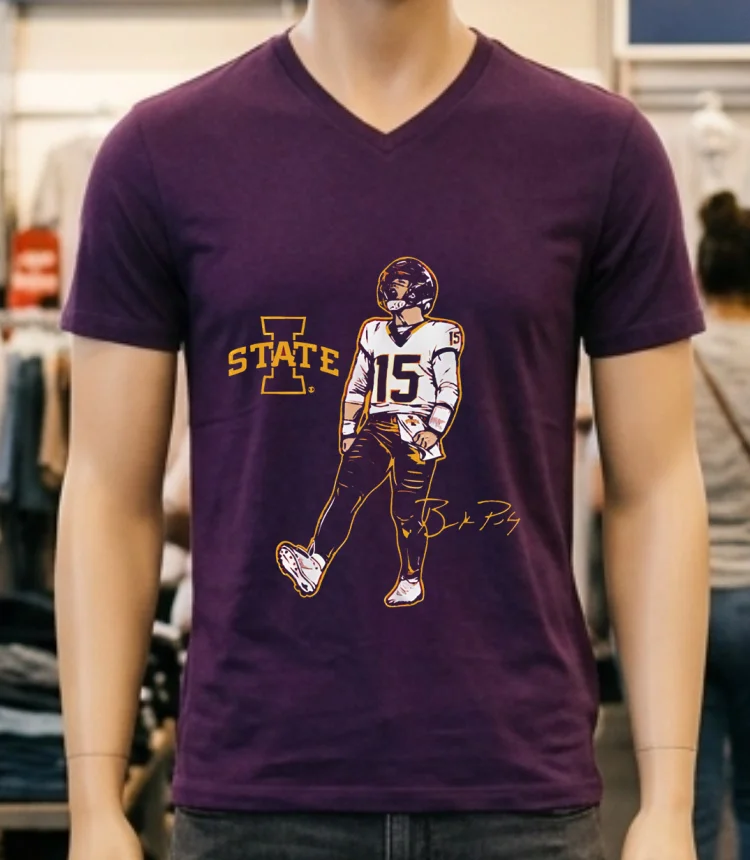 Iowa State Football Brock Purdy Superstar Pose Signature Style Shirt Purple Shirt