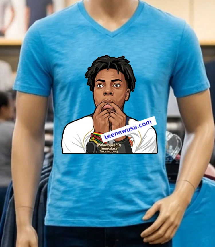Ishowspeed And Funny Facial Expressions T Shirt - blue-shirt Ishowspeed And Funny Facial Expressions T Shirt Blue Shirt