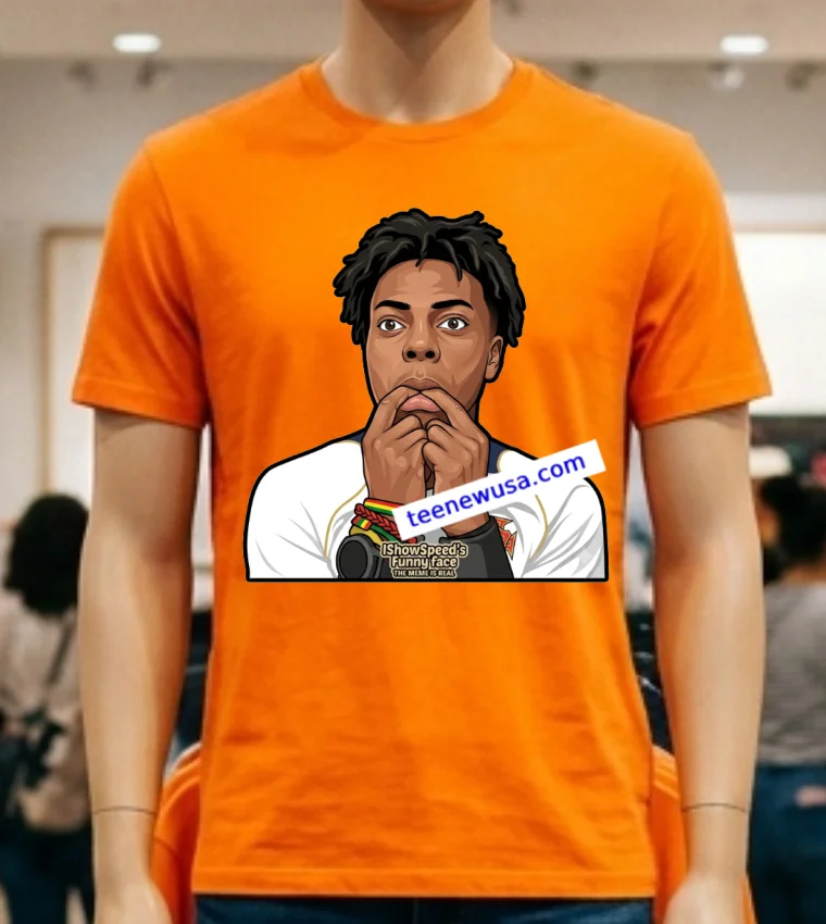 Ishowspeed And Funny Facial Expressions T Shirt - orange-shirt Ishowspeed And Funny Facial Expressions T Shirt Orange Shirt